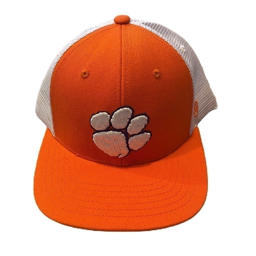 Clemson Tigers Hat Adjustable Top of the World Snap Back White Orange